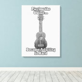 Gitarre spielen, weil Ehebruch schwer ist. B & W Leinwanddruck (Insitu (Holzboden))