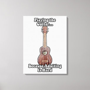 Gitarre spielen, weil Ehebruch schwer ist. Vintag Leinwanddruck