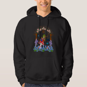 Gitarre spielender Frosch auf Pilz süß für Frauen Hoodie