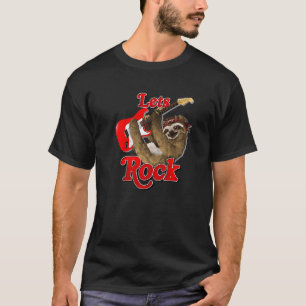 Gitarre spielendes Faultier Rockmusik Lasst uns Ro T-Shirt