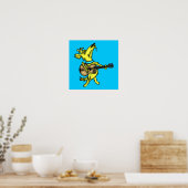 Gitarre spielt Hund Poster (Küche)