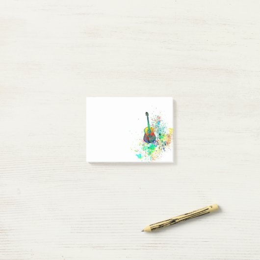 Gitarre-Spritzer Post-it Klebezettel (Auf Schreibtisch)