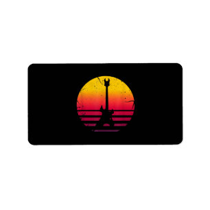 Gitarre Sunset Electric Rock Music Lover Instrumen Adressaufkleber