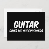 Gitarre Supermächte Funny Superhero Music Postkarte (Vorne/Hinten)