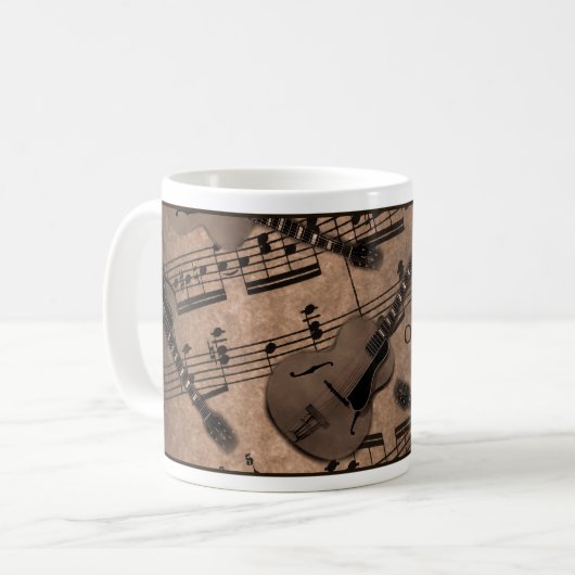 Gitarre-Tasse Kaffeetasse (Vorderseite Links)