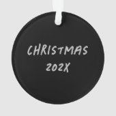 Gitarre Teen Boy Silver Black erschüttert Weihnach Ornament (Rückseite)