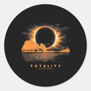 Gitarre Totality 04 08 24 Gesamtsolarisches Klipse Runder Aufkleber