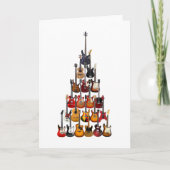Gitarre Tree Christmas Light Rock Music Karte (Vorderseite)