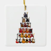 Gitarre Tree Christmas Light Rock Music Keramikornament (Vorderseite)