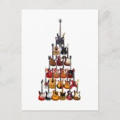 Gitarre Tree Christmas Light Rock Music Postkarte (Vorderseite)