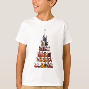 Gitarre Tree Christmas Light Rock Music T-Shirt