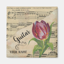 Gitarre Tulip Vintage Noten - individuell Magnet