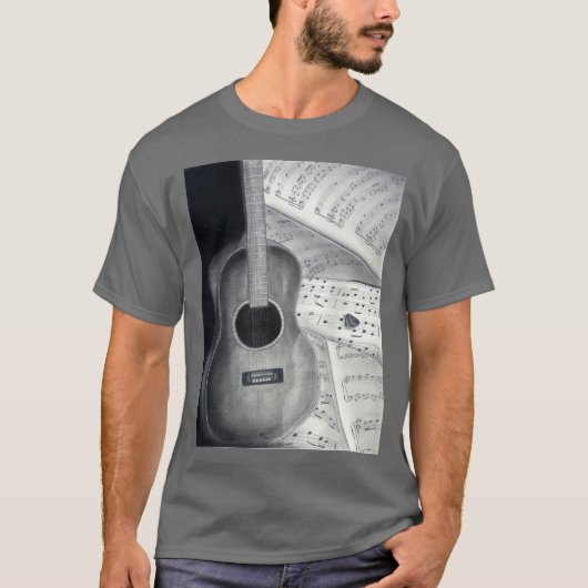 Gitarre u. Notenen-T-Shirt T-Shirt (Vorderseite)