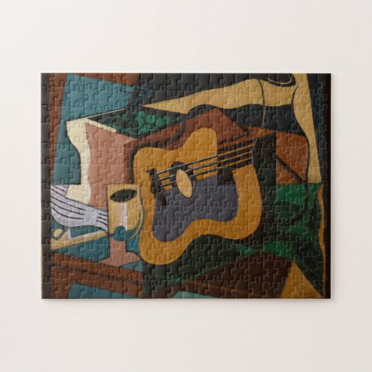 Gitarre und Abstrakte Malerei Puzzle (Horizontal)