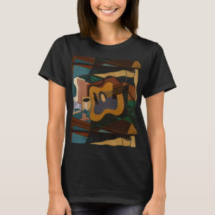 Gitarre und Abstrakte Malerei T-Shirt