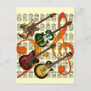 Gitarre und Akkord 07 Postkarte