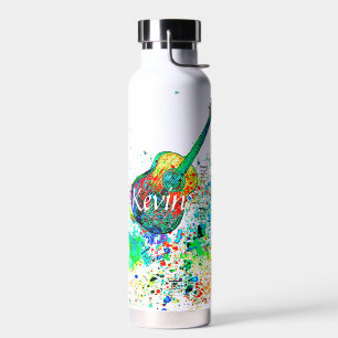 Gitarre und Akkorde-Splatter personalisiert  Trinkflasche