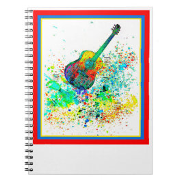 Gitarre und Akkorde Spritzer Notizblock