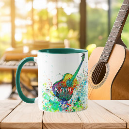 Gitarre und Akkorde Spritzer personalisiert Tasse