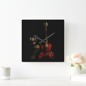 Gitarre und Amp-Uhr Quadratische Wanduhr (Zuhause)