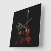 Gitarre und Amp-Uhr Quadratische Wanduhr (Winkel)