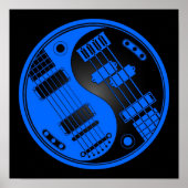 Gitarre und Bass Yin Yang Blue und Black Poster (Vorne)