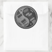 Gitarre und Bass Yin Yang mit dunkler Textur Runder Aufkleber (Tasche)
