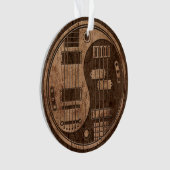 Gitarre und Bass-Yin Yang mit hölzernem Ornament (Vorderseite)
