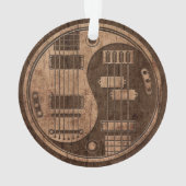 Gitarre und Bass-Yin Yang mit hölzernem Ornament (Rückseite)