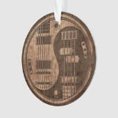 Gitarre und Bass-Yin Yang mit hölzernem Ornament (Vorderseite)