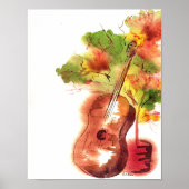 Gitarre und Baum Poster (Vorne)