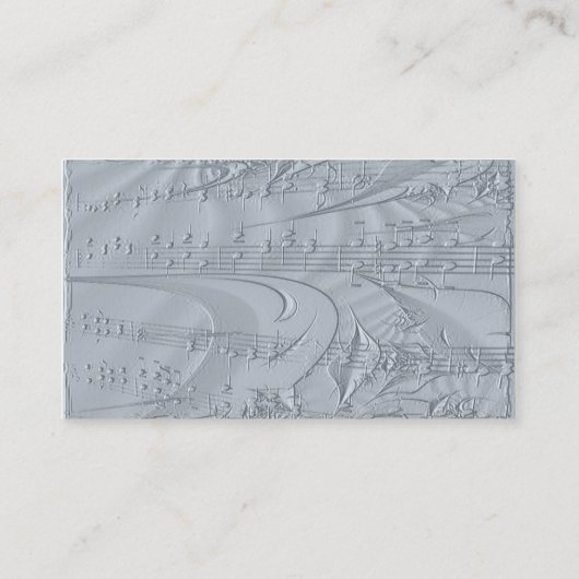 Gitarre und Embossed Musical Notes Visitenkarte (Rückseite)