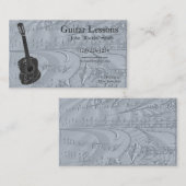 Gitarre und Embossed Musical Notes Visitenkarte (Vorne/Hinten)
