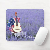 Gitarre und Flagge auf dem Vorsitz Mousepad (Mit Mouse)