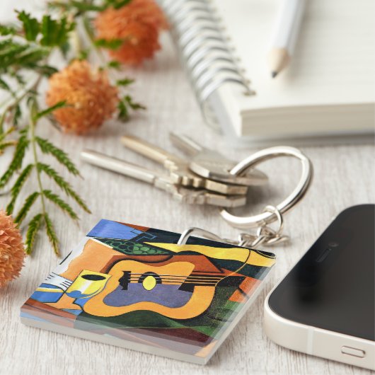 Gitarre und Flasche Schlüsselanhänger (Vorderseite rechts)