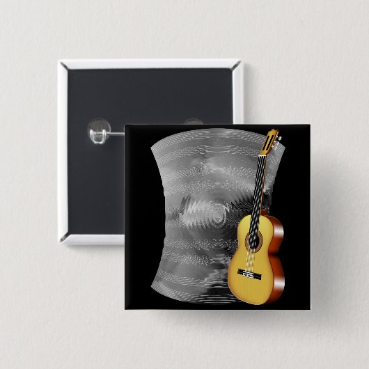 Gitarre und Musik Button (Vorne & Hinten)