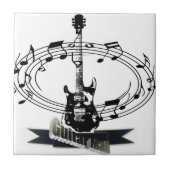 Gitarre und musikalische Anmerkungen Fliese (Vorderseite)