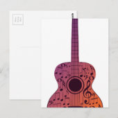 Gitarre und Musiknote 2 Postkarte (Vorne/Hinten)