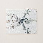 Gitarre und Musiknoten 4 Puzzle (Horizontal)