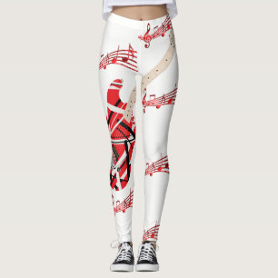 Gitarre und Musiknoten drucken Leggings