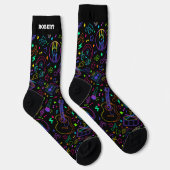 Gitarre und Musiknoten Socken (Rechts)