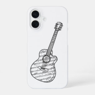 Gitarre und Noten Handyhülle iPhone 16 Hülle