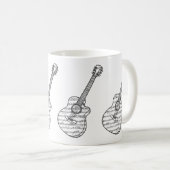 Gitarre und Noten Kaffeetasse (VorderseiteRechts)