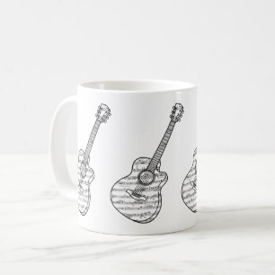 Gitarre und Noten Kaffeetasse