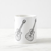 Gitarre und Noten Kaffeetasse (Mittel)