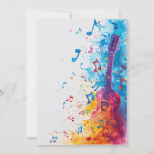 Gitarre und Noten Rock and Roll Party Einladung (Rückseite)