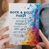 Gitarre und Noten Rock and Roll Party Einladung