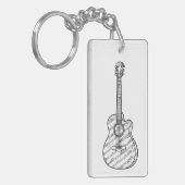 Gitarre und Noten Schlüsselanhänger (Vorderseite links)