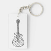 Gitarre und Noten Schlüsselanhänger (Rückseite)