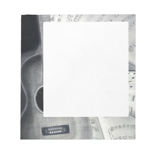 Gitarre und Notennotiz Notizblock (Vorderseite)